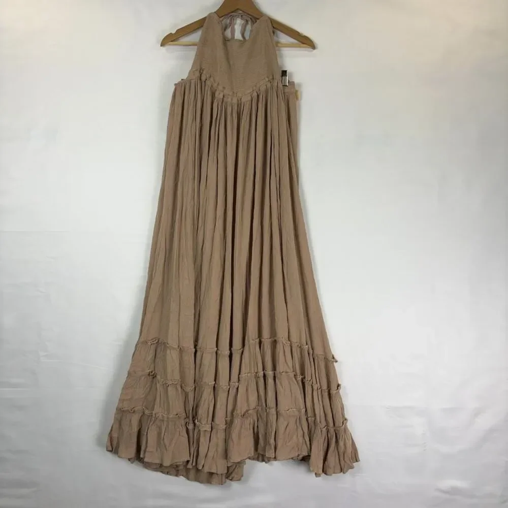 Free People tan Maxi Halter Dress - Picture 1 of 7